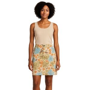 EDDIE BAUER Women’s Cargo Skirt Size 16‎ Floral Print 100% Cotton Casual